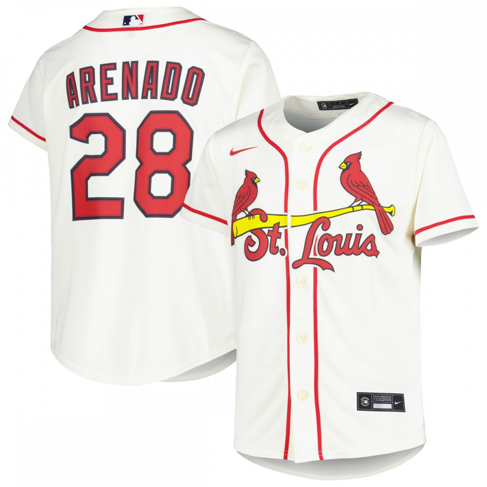 Nolan Arenado St. Louis Cardinals Youth Alternate Replica Player Jersey - Cream-Pro Kit Vault | Brand New 26/27 Sports Jerseys